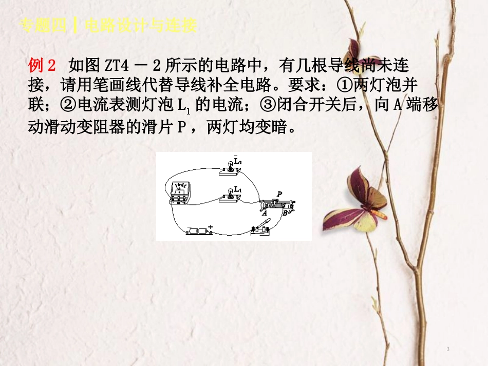 中考物理复习 第四单元 光现象 专题（4）电路设计与连接课件_第3页