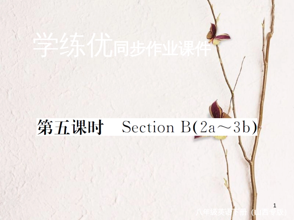 （山西专版）八年级英语下册 Unit 3 Could you please clean your room（第5课时）作业课件 （新版）人教新目标版_第1页
