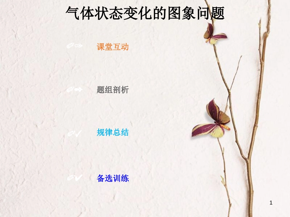 2019版高考物理总复习 选考部分 热学 13-2-4 考点强化 气体状态变化的图象问题课件_第1页