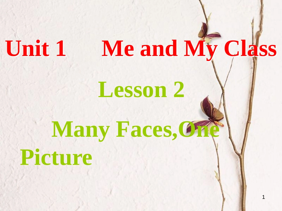 八年级英语上册 Unit 1 Me and My Class Lesson 2 Many Faces, One Picture课件 （新版）冀教版_第1页