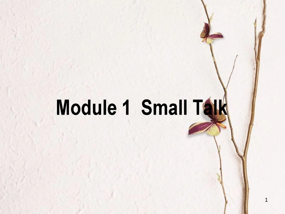 高考英语二轮复习 Module 1 Small Talk课件 外研版选修6_第1页