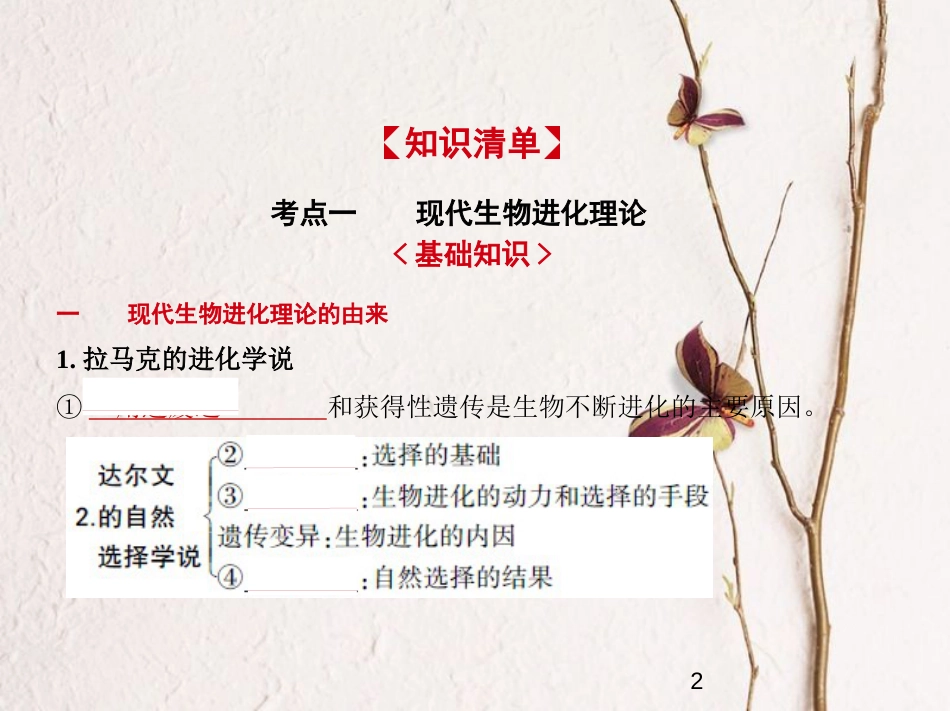 （新课标）2019版高考生物一轮复习 专题16 生物的进化课件_第2页