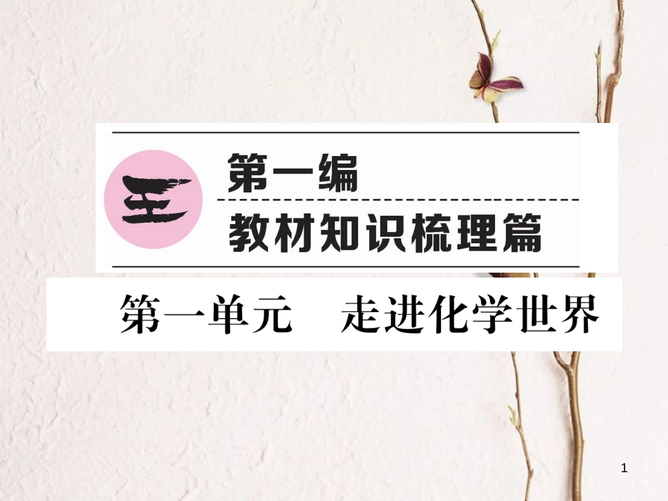 （青海专版）中考化学复习 第1编 教材知识梳理篇 第1单元 走进化学世界五年中考真题演练（精讲）课件_第1页