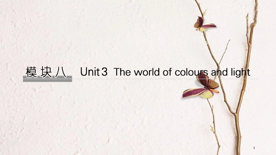 2019版高考英语大一轮复习 模块八 Unit 3 The world of colours and light课件 牛津译林版选修8(1)_第1页