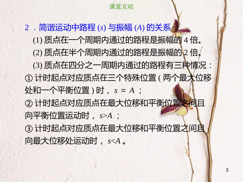 2019版高考物理总复习 选考部分 机械振动 机械波 光 电磁波 相对论简介 14-1-1 考点强化 简谐运动的规律课件_第3页