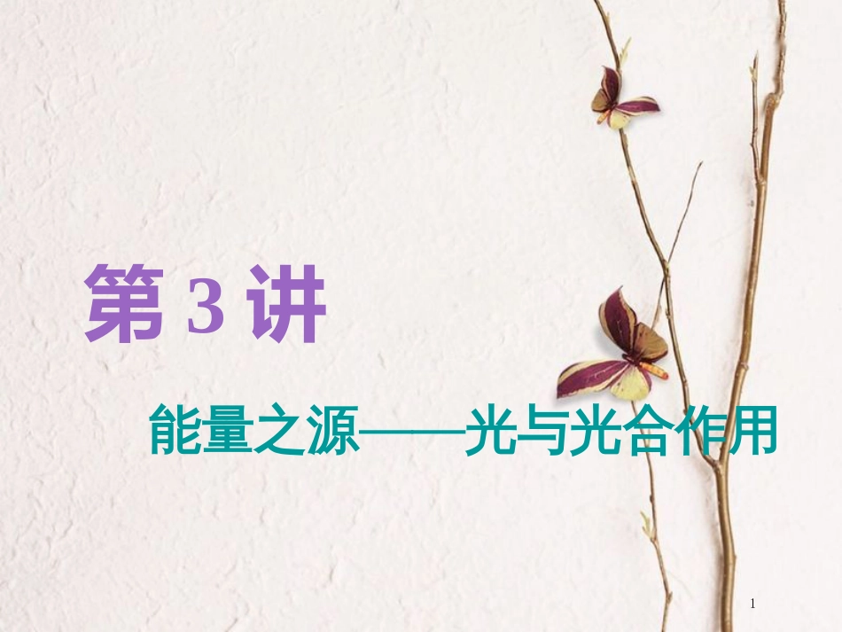 （全国通用版）2019版高考生物一轮复习 第1部分 分子与细胞 第三单元 细胞的能量供应和利用 第3讲 第1课时 光合作用的探究历程与基本过程精准备考实用课件_第1页