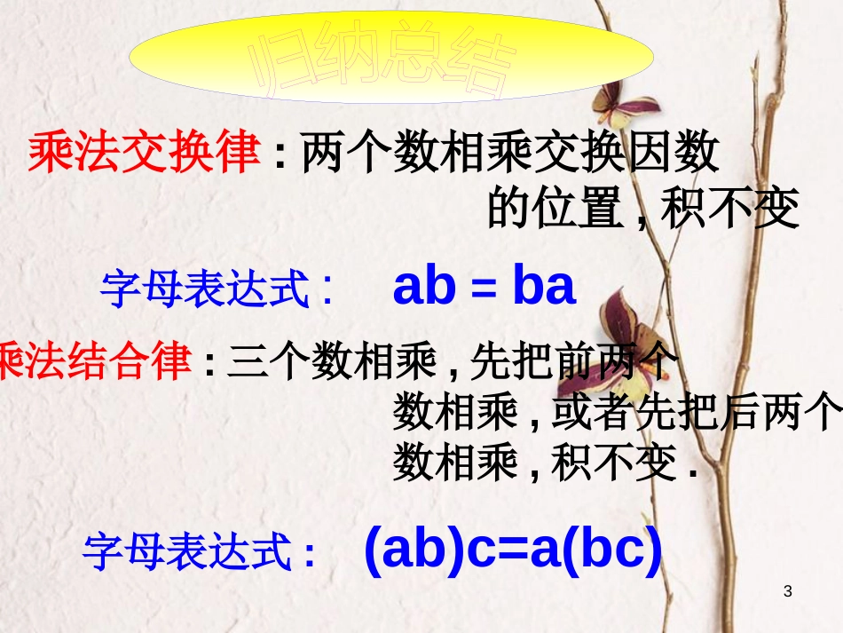 吉林省长春市榆树市七年级数学上册 2.9.2 有理数乘法的运算律课件1 （新版）华东师大版_第3页