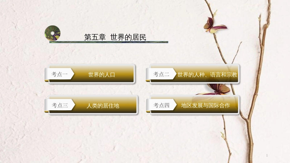 云南省中考地理总复习 第五章 世界的居民课件_第1页