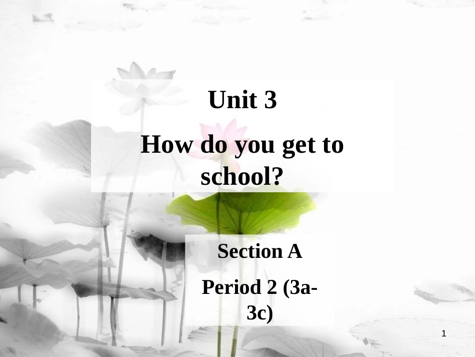 七年级英语下册 Unit 3 How do you get to school Section A Period 2（3a-3c）课件 （新版）人教新目标版_第1页