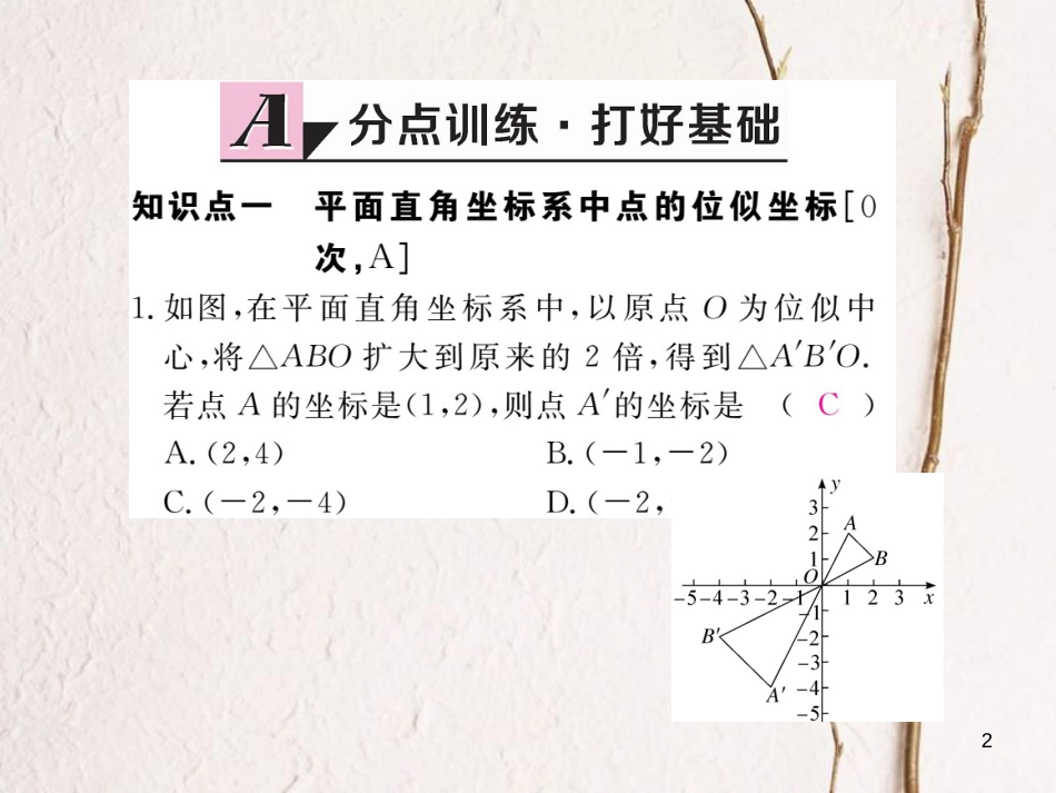 河北省九年级数学下册 27 相似 27.3 第2课时 平面直角坐标系中的位似练习课件 （新版）新人教版_第2页