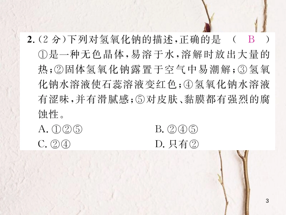 九年级化学下册 双休作业（五）作业课件 （新版）新人教版_第3页