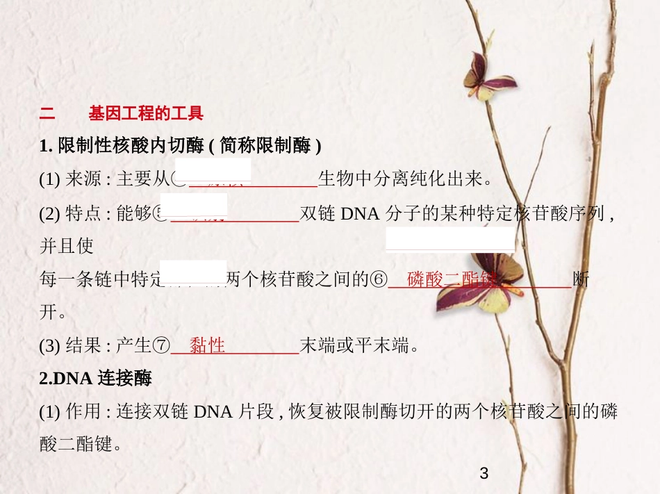 （新课标）2019版高考生物一轮复习 专题25 基因工程课件_第3页