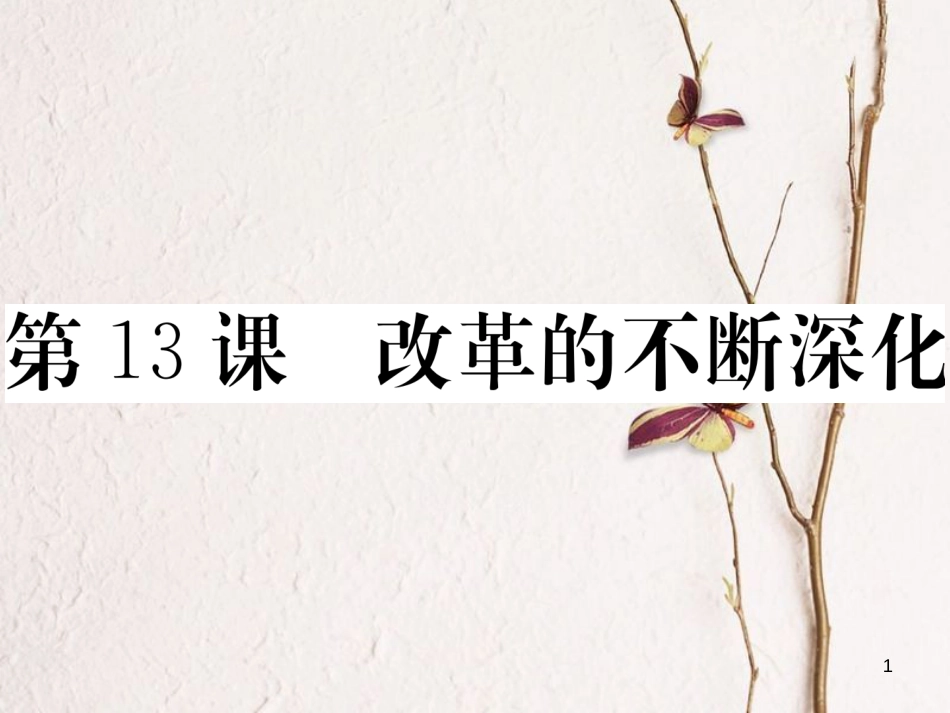 八年级历史下册 第四单元 建设中国特色社会主义道路的开拓 第13课 改革的不断深化习题课件 岳麓版_第1页