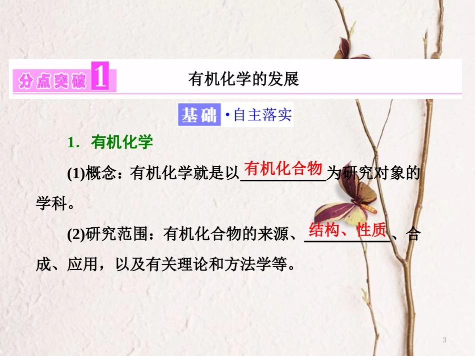 高中化学 第一章 有机化合物的结构与性质 烃 第1节 认识有机化学课件 鲁科版选修5_第3页