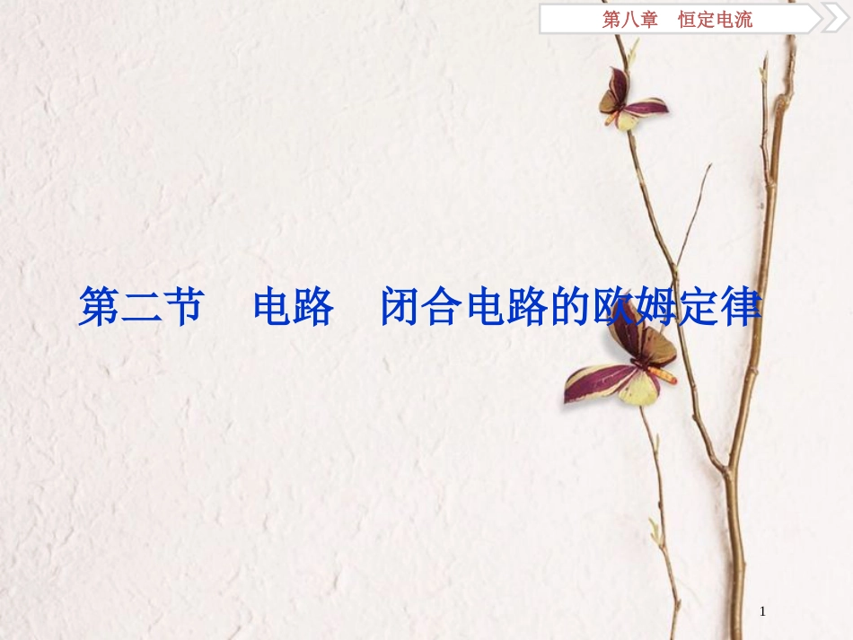 2019届高考物理总复习 第八章 恒定电流 第二节 电路 闭合电路的欧姆定律课件_第1页