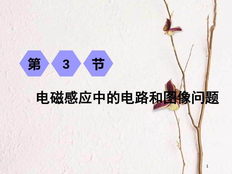2019届高考物理一轮复习 第十章 电磁感应 第3节 电磁感应中的电路和图像问题课件_第1页
