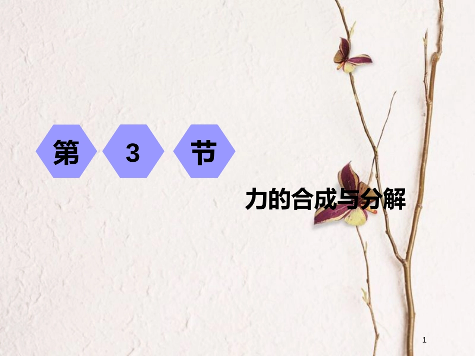 2019届高考物理一轮复习 第二章 相互作用 第3节 力的合成与分解课件_第1页