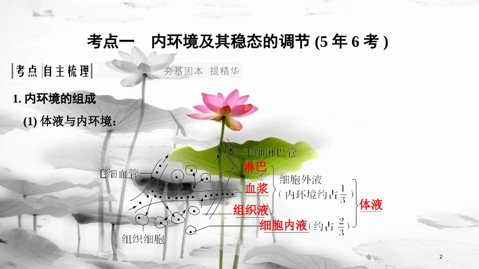 届高考生物一轮复习 第八单元 生命活动的调节 第23讲 人体内环境稳态及实例课件_第2页