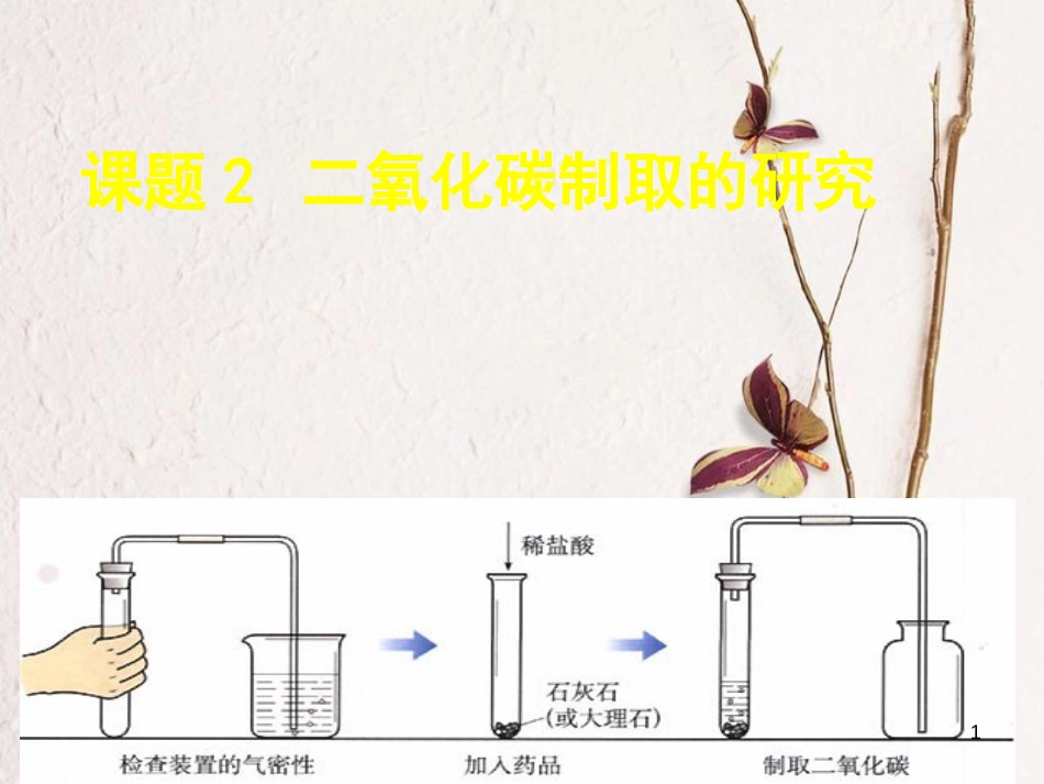 九年级化学上册 第6单元 碳和碳的氧化物 课题2 二氧化碳制取的研究教学课件1 （新版）新人教版_第1页