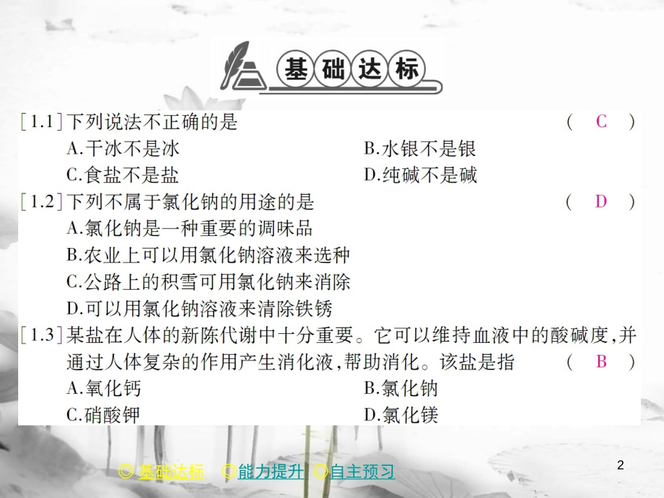 年春九年级化学下册 第十一章 盐 化肥 课题1 生活中常见的盐（课时一）课件 （新版）新人教版_第2页