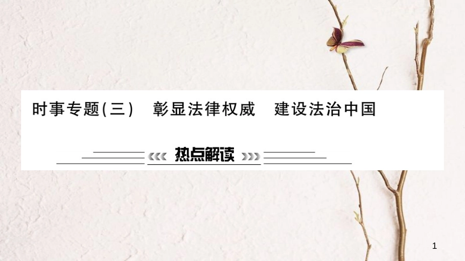 安徽省中考政治 第二篇 热点专题透视 时事专题三 彰显法律权威 建设法治中国复习课件_第1页