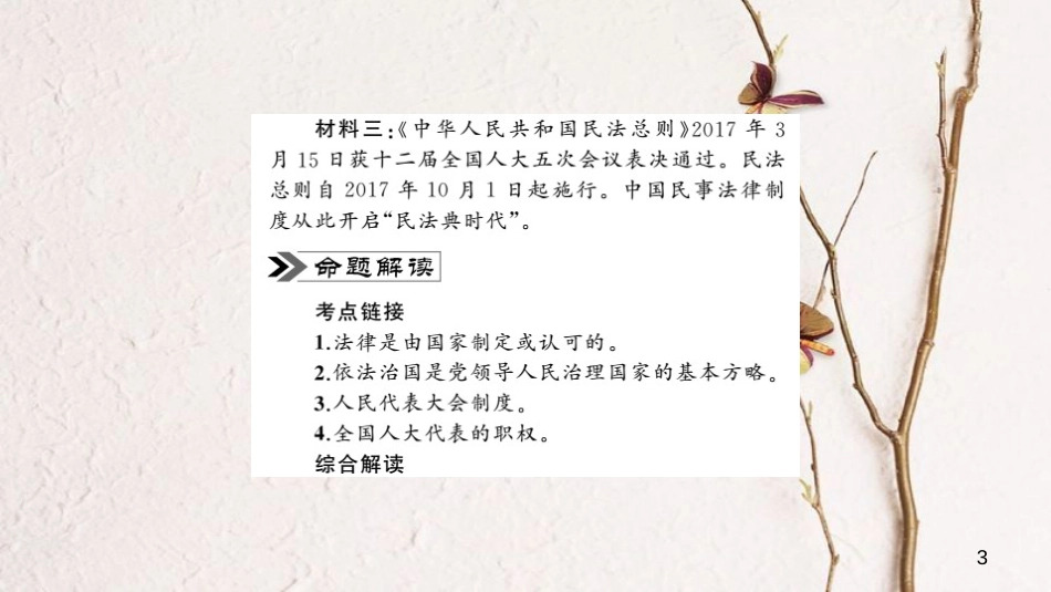 安徽省中考政治 第二篇 热点专题透视 时事专题三 彰显法律权威 建设法治中国复习课件_第3页