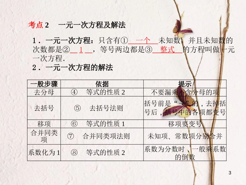河北省中考数学复习 第2章 方程(组)与不等式(组)第5讲 一次方程(组)课件_第3页