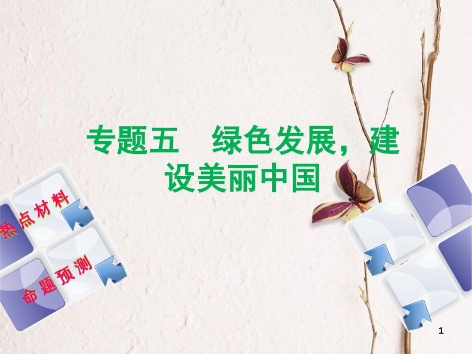 （江西专版）中考政治复习方案 第二部分 专题突破五 绿色发展，建设美丽中国课件_第1页