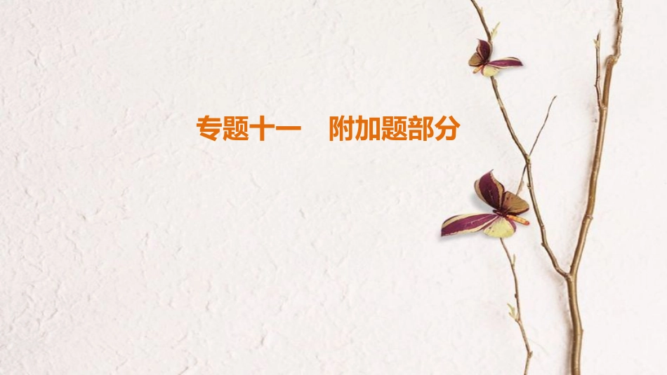 高考数学二轮复习 第1部分 知识专题突破 专题11 附加题部分课件_第1页
