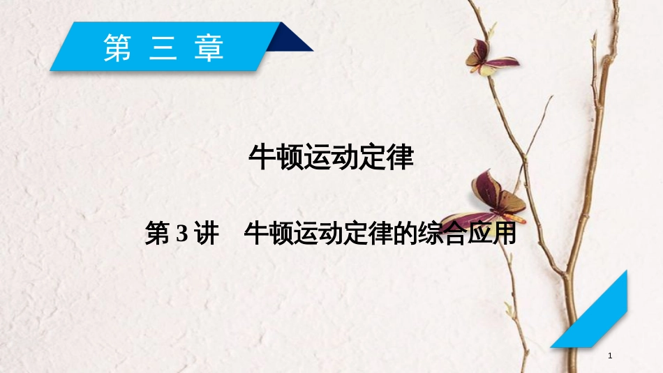 2019年高考物理一轮复习 第3章 牛顿运动定律 第3讲 牛顿运动定律的综合应用课件 新人教版_第1页