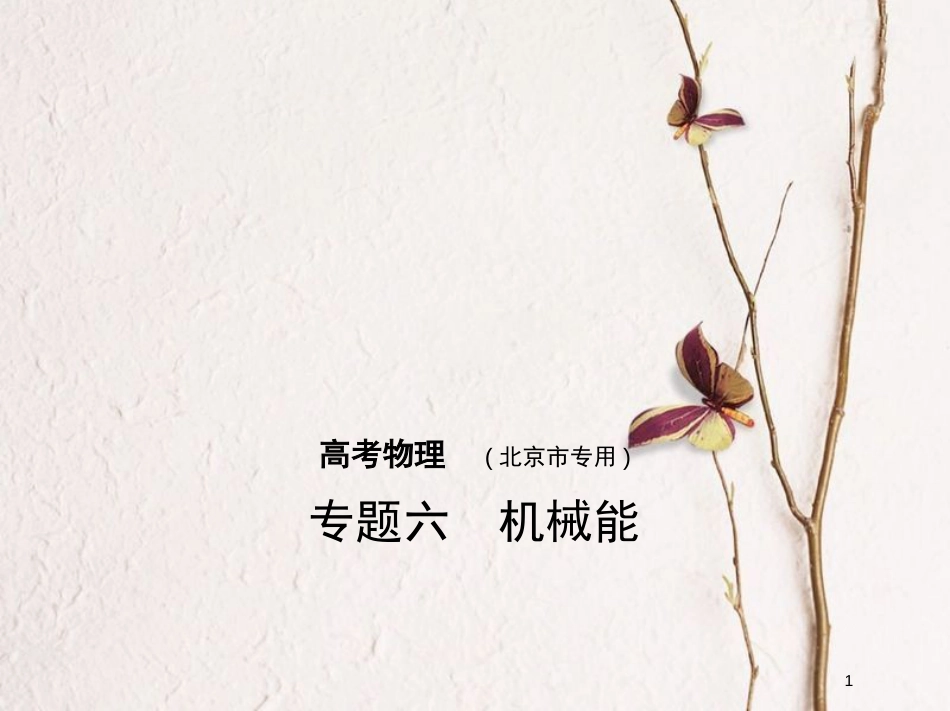 2019版高考物理一轮复习 专题六 机械能课件_第1页