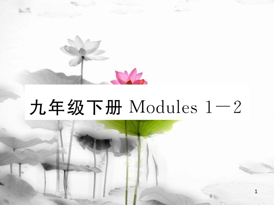 届中考英语总复习 九下 Modules 1-2课件 外研版_第1页