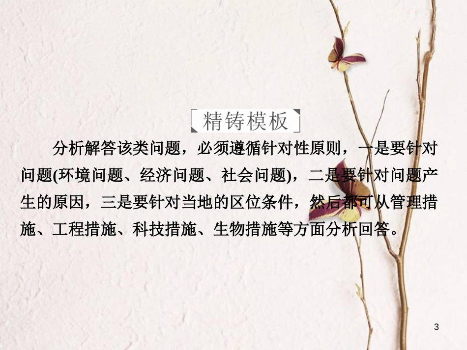 （全国通用）高考地理二轮复习 第三篇 备考与冲刺 专题二 综合题题型突破 题型突破五 对策措施类课件_第3页