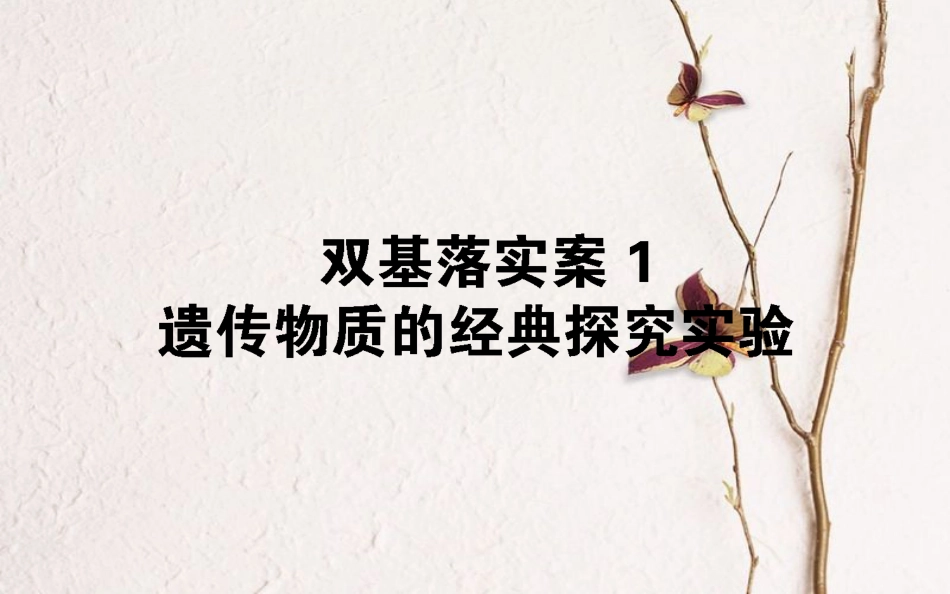 （全国通用）高考生物二轮复习 双基落实案1 遗传物质的经典探究实验课件_第1页