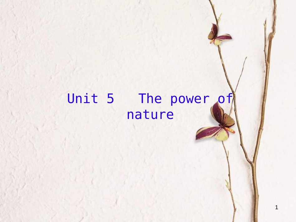 （新课标）高三英语一轮复习 Unit 5 The power of nature课件 新人教版选修6_第1页