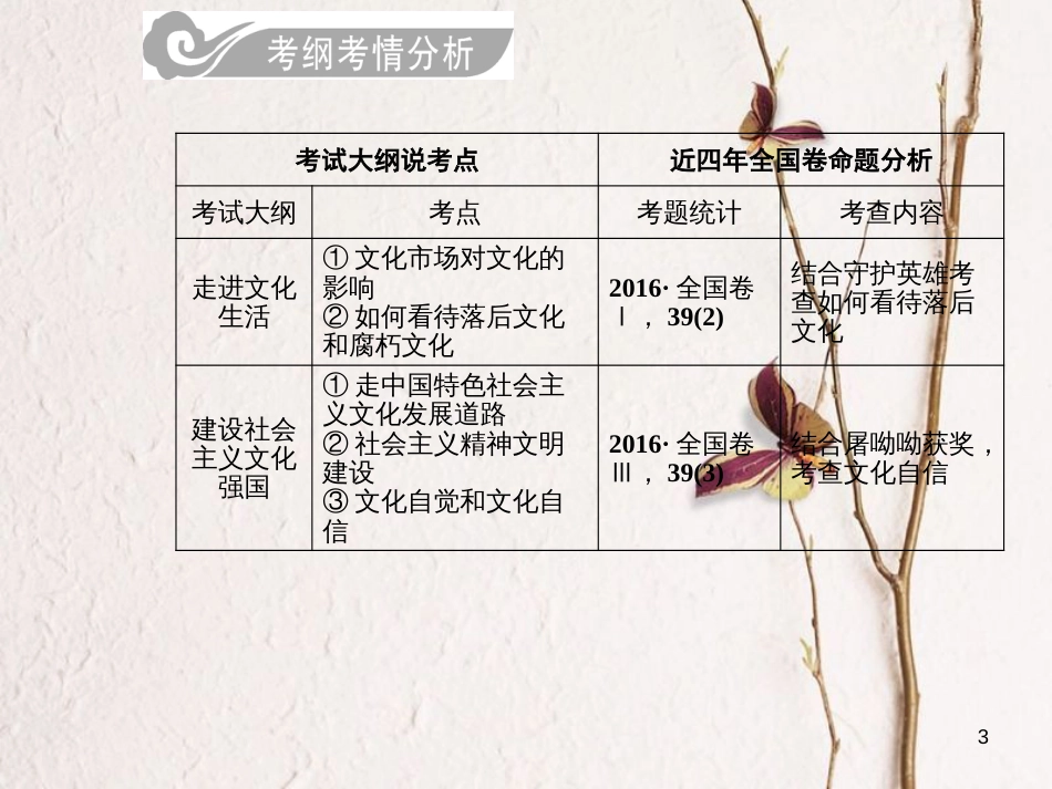 2019版高考政治总复习 第四单元 发展中国特色社会主义文化 第八课 走进文化生活课件 新人教版必修3_第3页