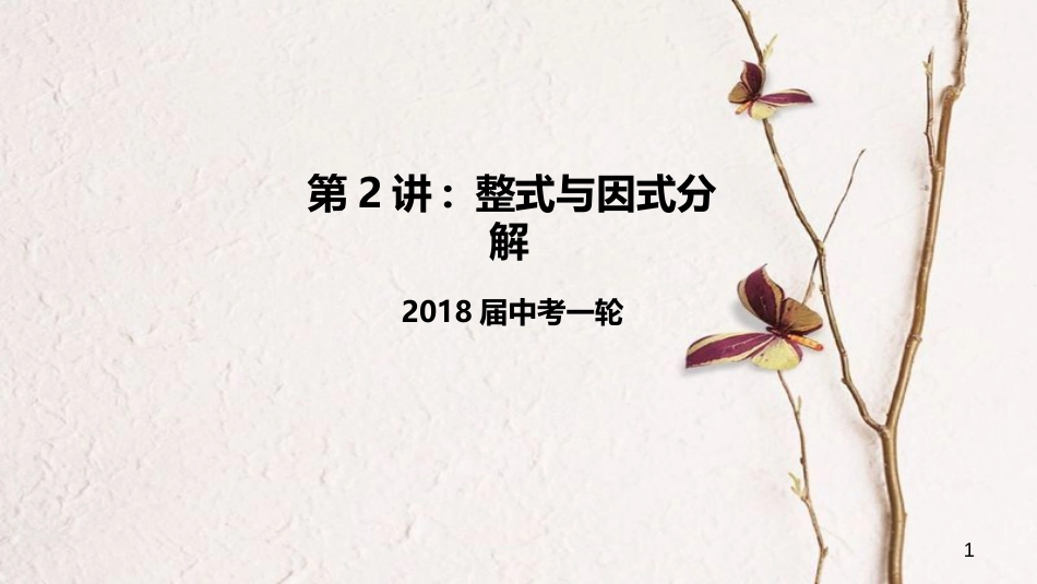 中考数学一轮复习 2 整式与因式分解课件_第1页