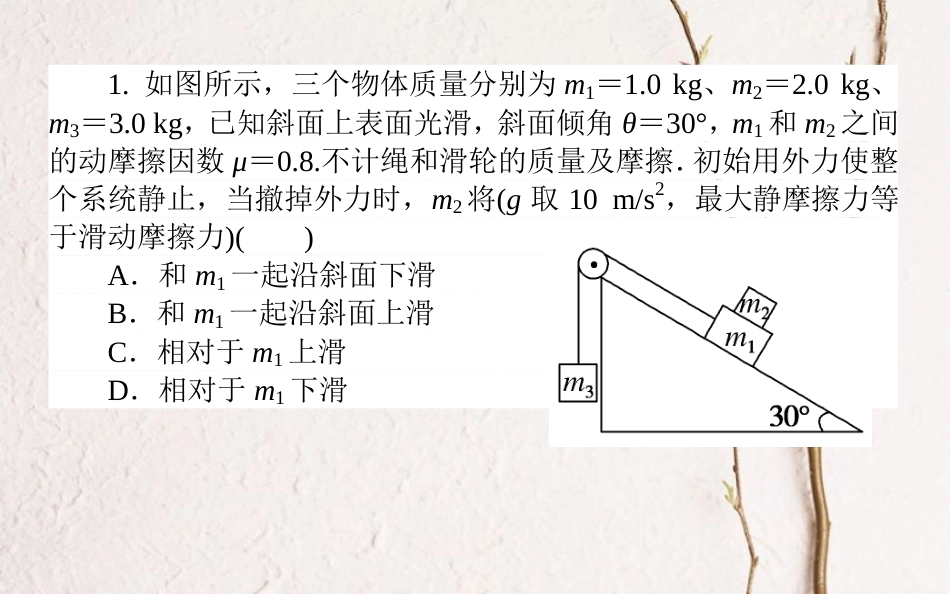 （全国通用）2019版高考物理 全程刷题训练 周测三（B卷）课件_第3页