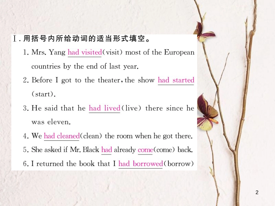 （安徽专版）九年级英语全册 Unit 12 Life is full of the unexpected（第3课时）语法专练习题课件 （新版）人教新目标版_第2页