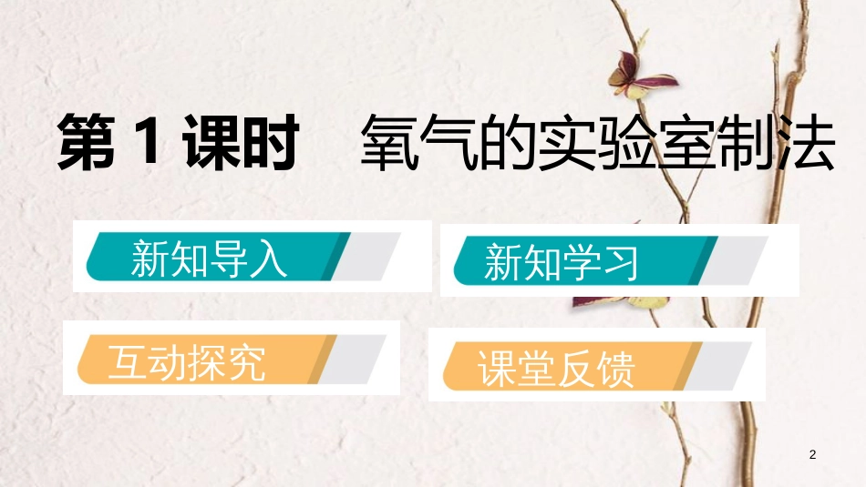 九年级化学上册 第四单元 我们周围的空气 第三节 氧气 4.3.1 氧气的实验室制法课件 （新版）鲁教版_第2页