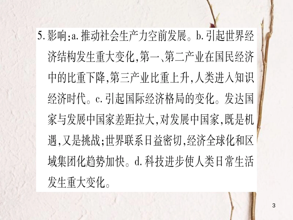 中考历史总复习 第二篇 知能综合提升 专题五 第三次科技革命与经济全球化课件 岳麓版_第3页