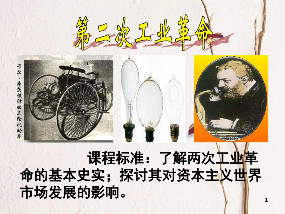（陕西专版）中考历史复习 第二次工业革命课件_第1页