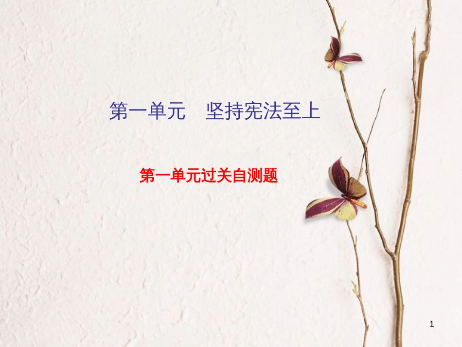 八年级道德与法治下册 第一单元 坚持宪法至上过关自测题习题课件 新人教版_第1页