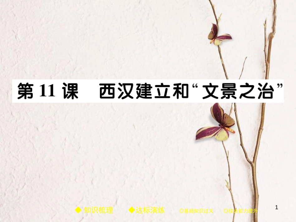 七年级历史上册 第三单元 秦汉时期：统一多民族国家的建立和巩固 第11课 西汉建立和“文景之治”习题课件 新人教版_第1页