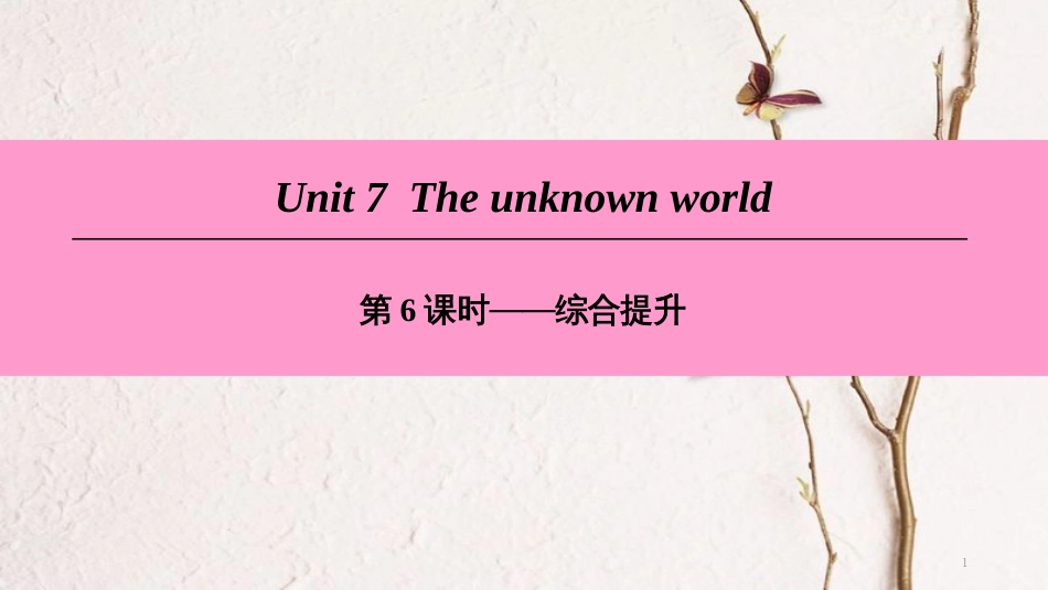 （广州沈阳通用）八年级英语下册 Unit 7 The unknown world（第6课时）综合提升课件 牛津深圳版_第1页