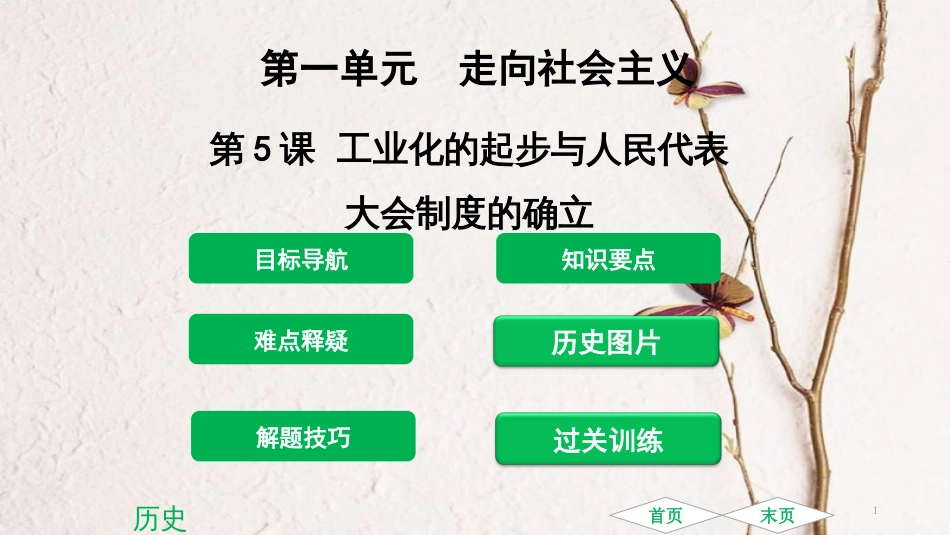广东省佛山市顺德区八年级历史下册 第一单元 走向社会主义 第5课 工业化的起步与人民代表大会制度的确立课件 北师大版_第1页