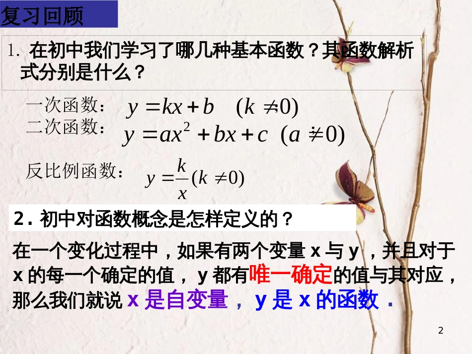 山西省忻州市高考数学 专题 函数概念3复习课件_第2页