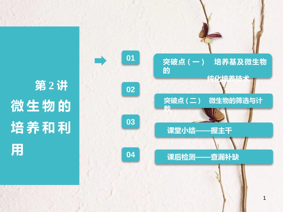 （全国通用版）2019版高考生物一轮复习 选考部分 生物技术实践 第2讲 微生物的培养和利用课件_第1页
