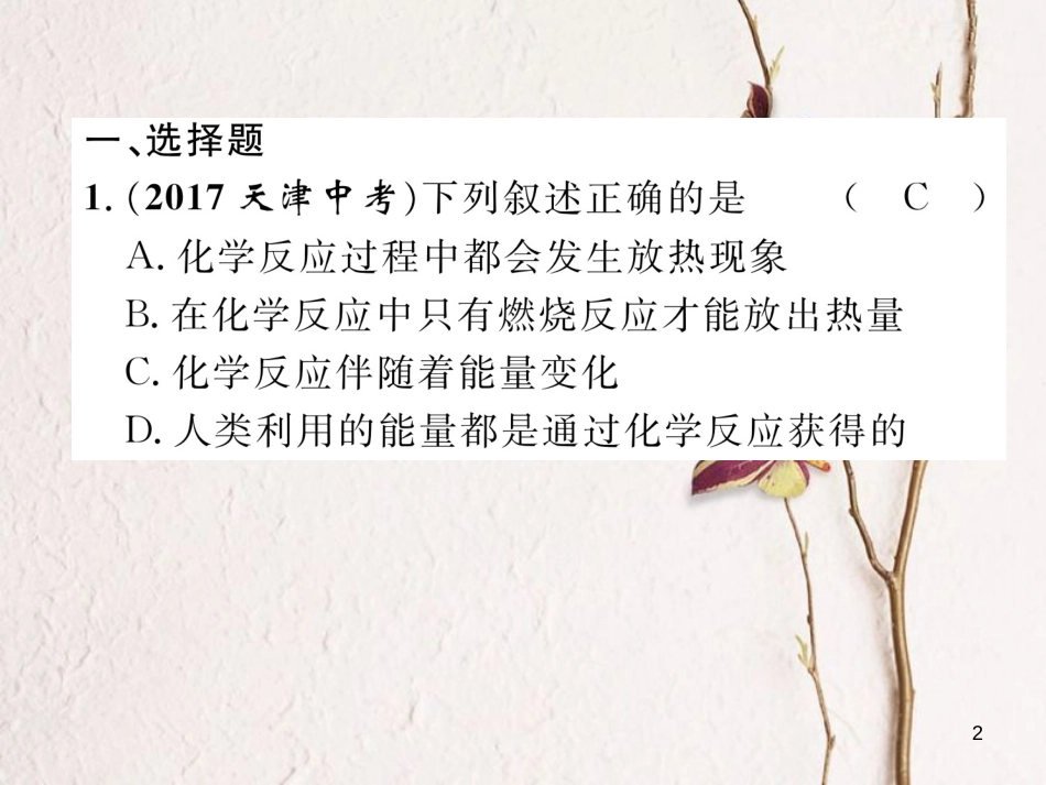 （青海专版）中考化学复习 第1编 教材知识梳理篇 第7单元 燃料及其利用（精练）课件(1)_第2页