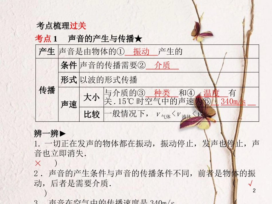 安徽省中考物理一轮复习 第一章 声现象课件_第2页